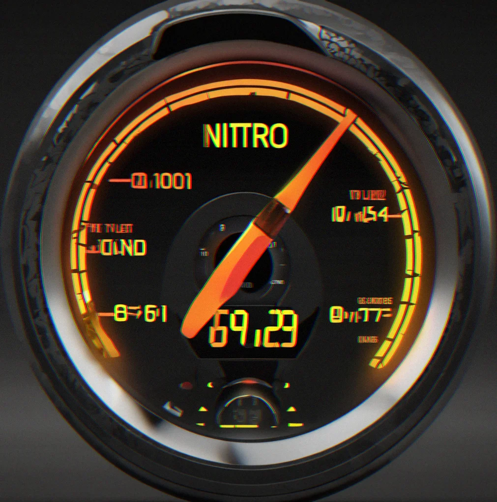 Nitro tank gauge UI showign fill rate progression and deployment speed indicator
