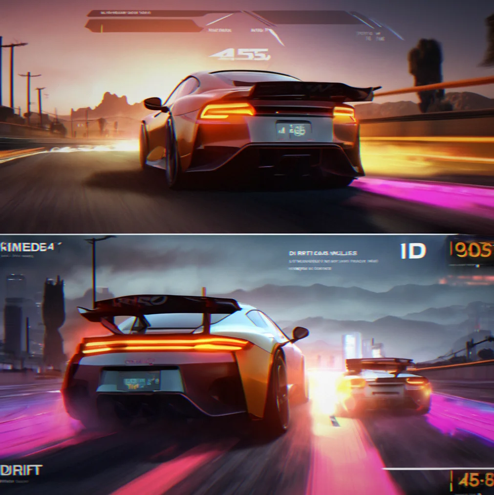 On-screen HUD display showing 45-degree drift angle with 1.8x multiplier indicator